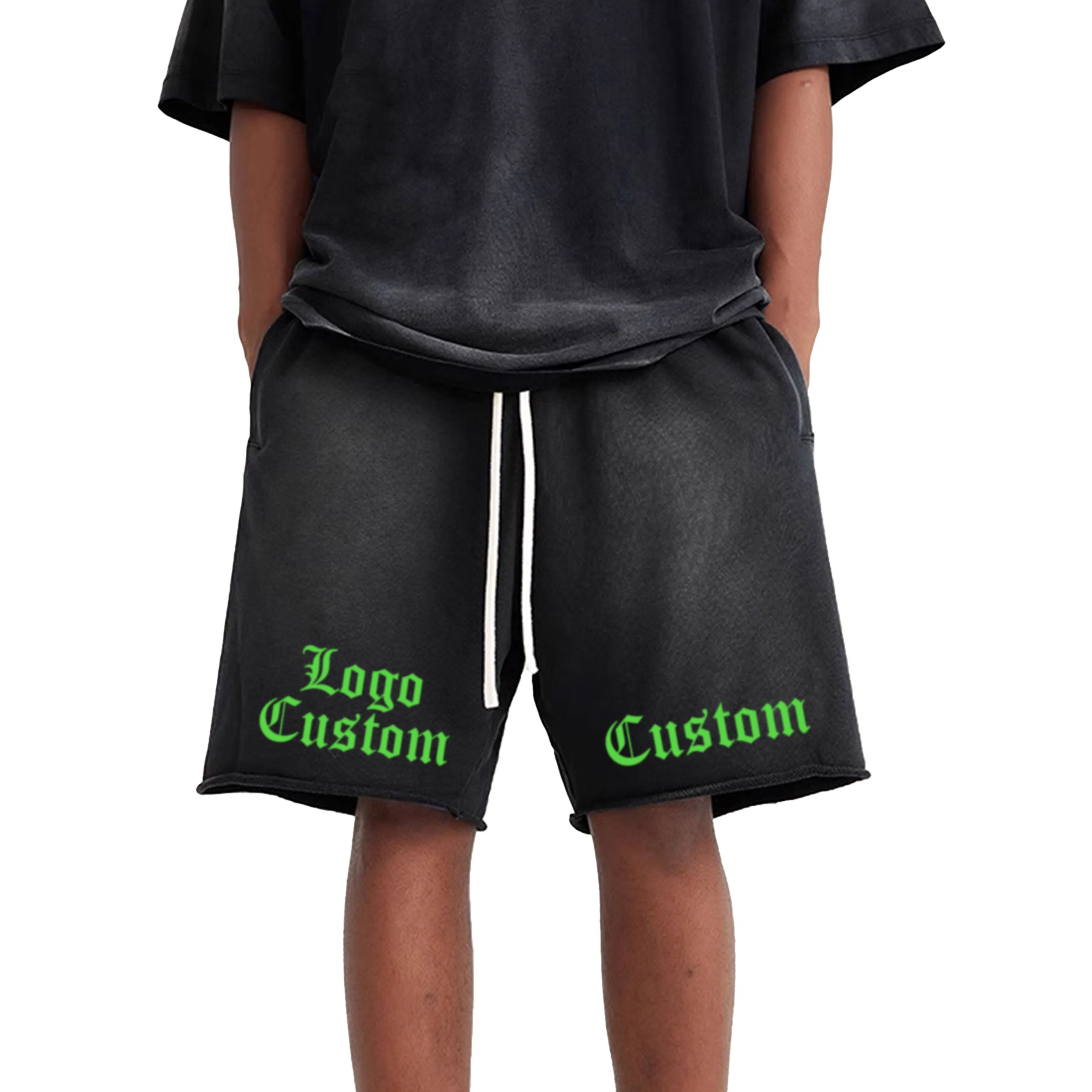 OEM Graphic Casual Sun Fade Vintage Summer Custom Plus Size Men′ S Sweat Manufacturer French Terry Acid Stone Cotton Wash Shorts