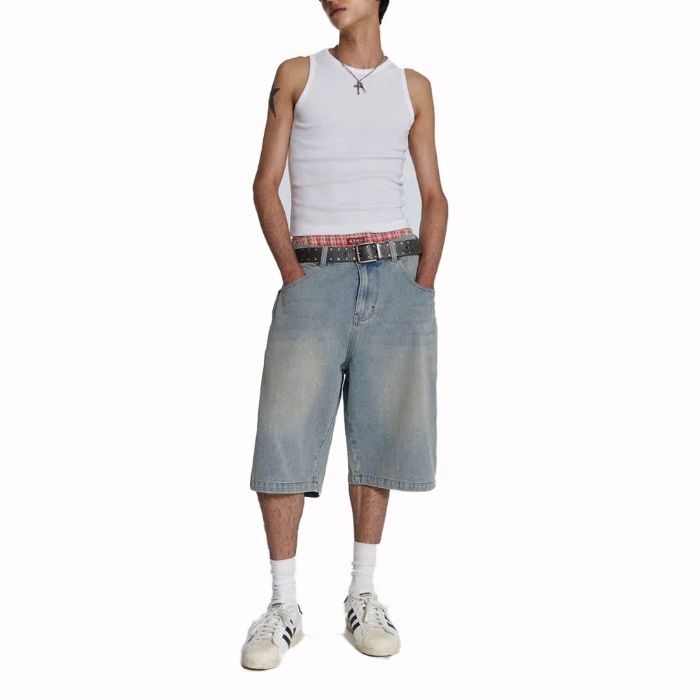 Jorts Shorts Y2K Manufacturers Bleached Distressed Streetwear Denim Baggy Custom Jorts Baggy Jorts