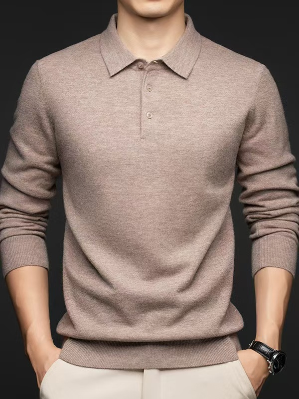 Designer Clothes Custom Knitwear Sweater Men's Polo Collar Clothing Plain Knitted Jersey Pullover Man Sweater