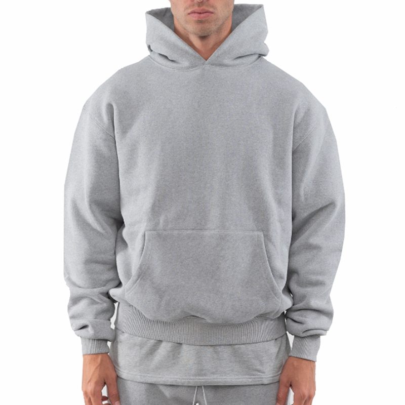 Custom Logo Plain Oversized Hoodie Manufacturers Wholesale Cotton Thick Cropped Hoody in Bulk Heavyweight Hoodie Sweatshirts Streetwear Clothing Men's Hoodies