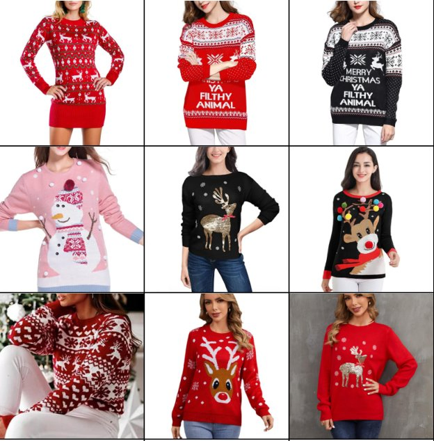 OEM Christmas Sweater Manufacturer Ugly Holiday Pullover Knitwear Custom Design European American Unisex Jumper Women Sweater