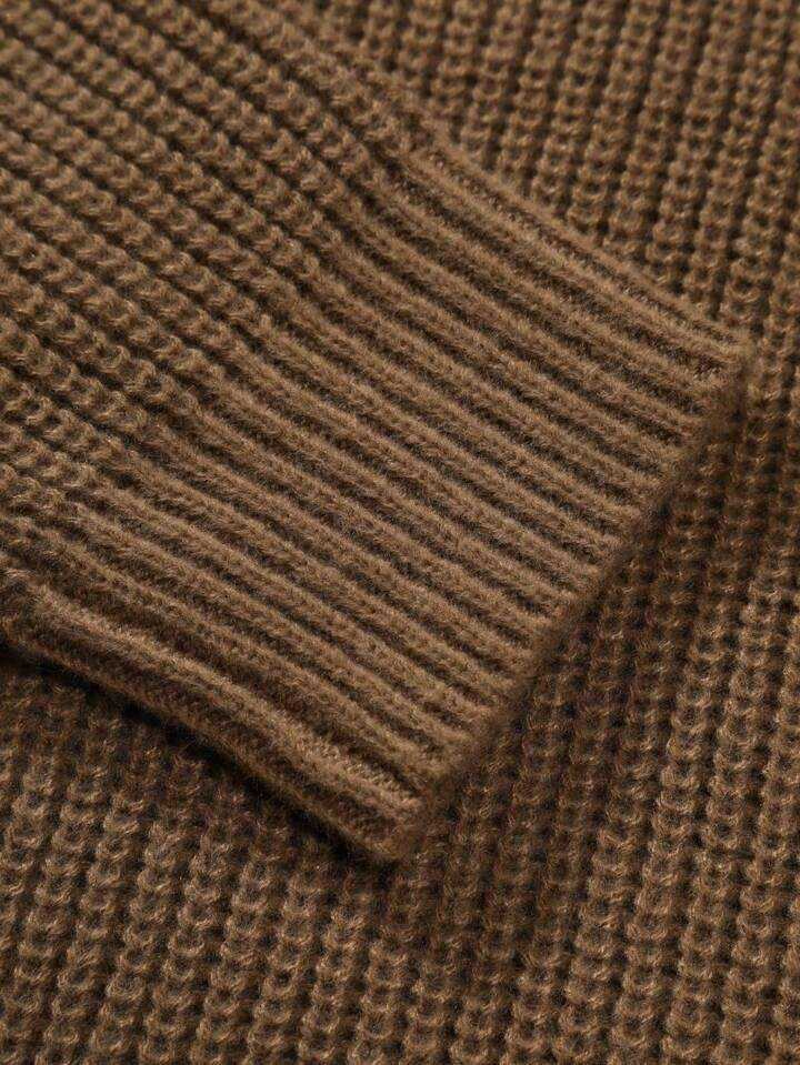 Men's Zipper Sweater Ribbed Knit Cardigan Knit Manufacturer Custom Knitted Sweater Cardigan