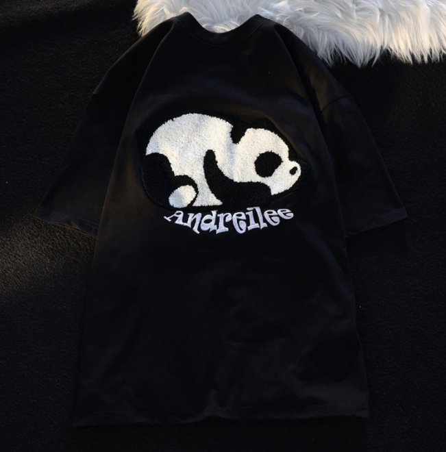 Fashion Cotton Mens T Shirt Clothing Manufacturers Wholesale with Custom Chenille Embroidery Logo T-Shirt