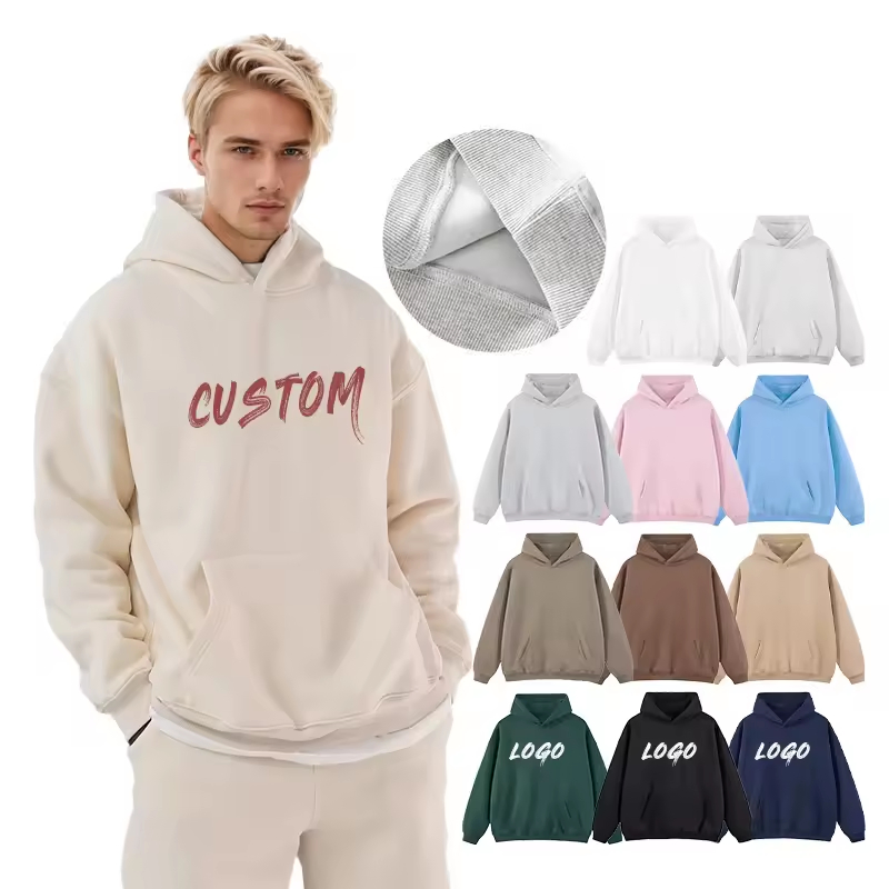 Pullover High Quality 345 350 380 GSM Unisex Blank Manufacturer Oversize Men Custom Graphic Fleece Heavy Weight Men's Hoodies Clothes