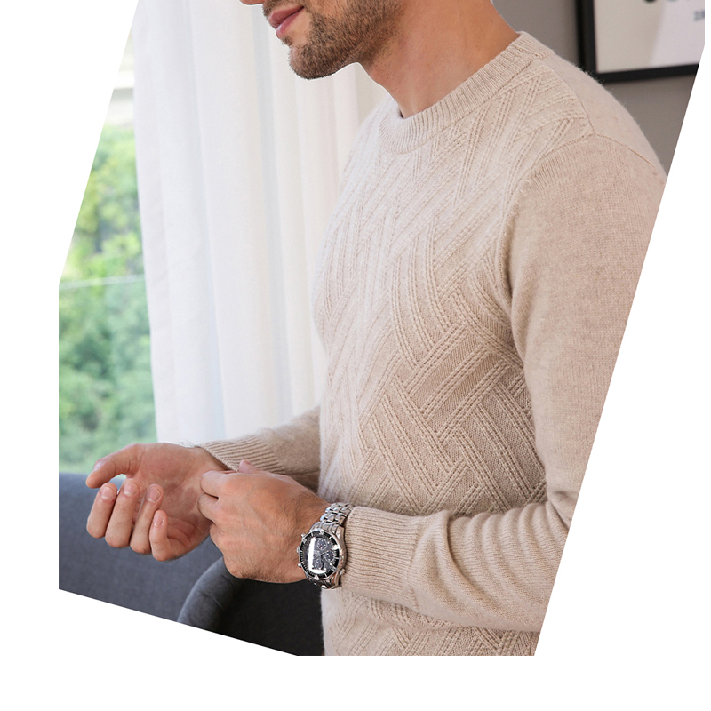 Hot Selling 100% Cashmere Sweater Cashmere Wool Blended Crew Neck Custom Sweater