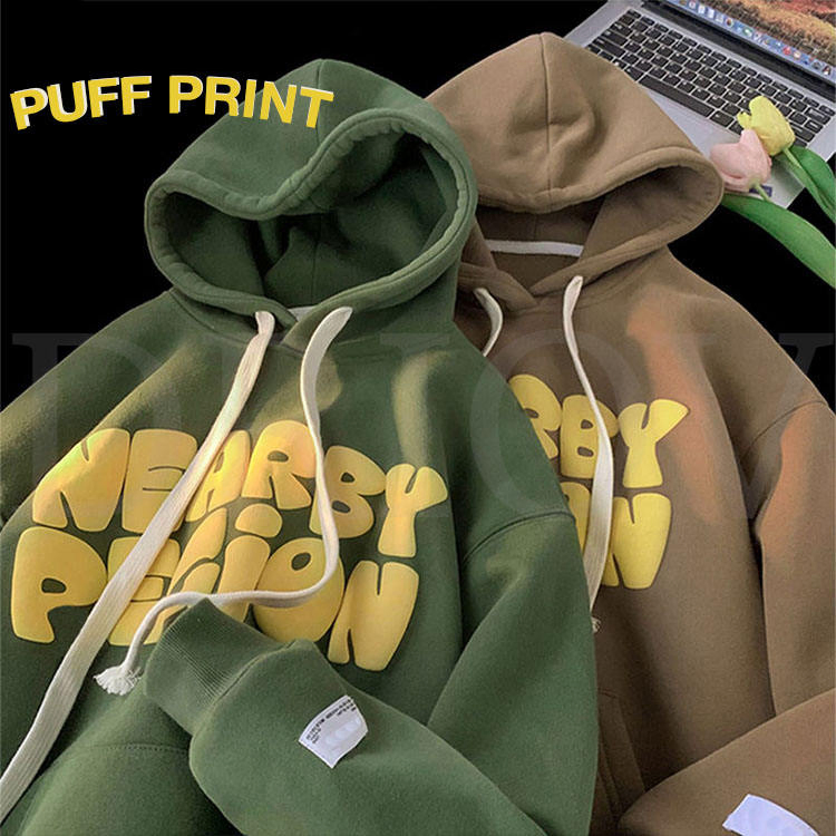 Custom Men's Hoodies Manufacturers 3D Foam Print Fleece Cotton Premium Hoodies Oversized Design Puff Print Clothing Hoodie Unisex