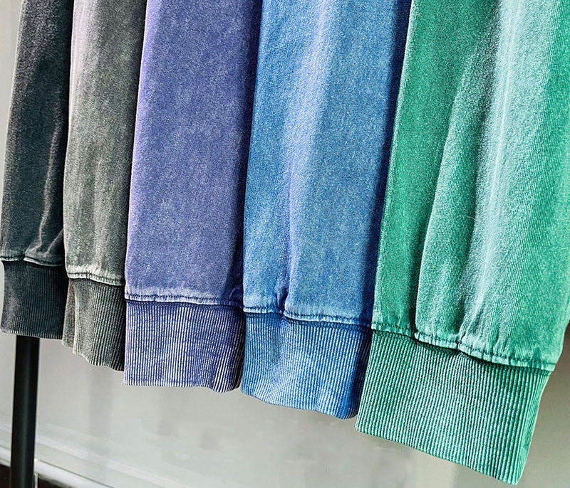 Heavy Weiqht 100% Cotton Oversize Long Sleeve Vintage Acid Washed T-Shirt Batik Unisex Custom Logo Shirt