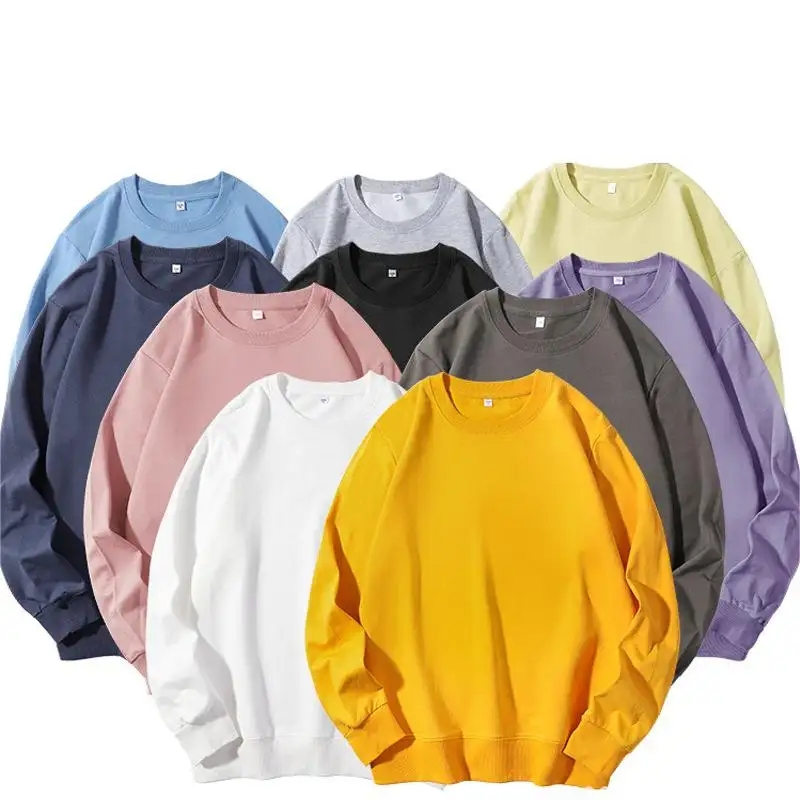Long Sleeve Wholesale Polyester Sweatshirt Clothing Manufacturers Custom Logo Unisex Men T-Shirts