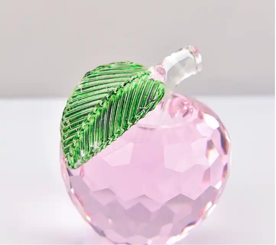 Good Design Factory Price Custom Art Glass Crystal Apple Ornaments Crystal Crafts
