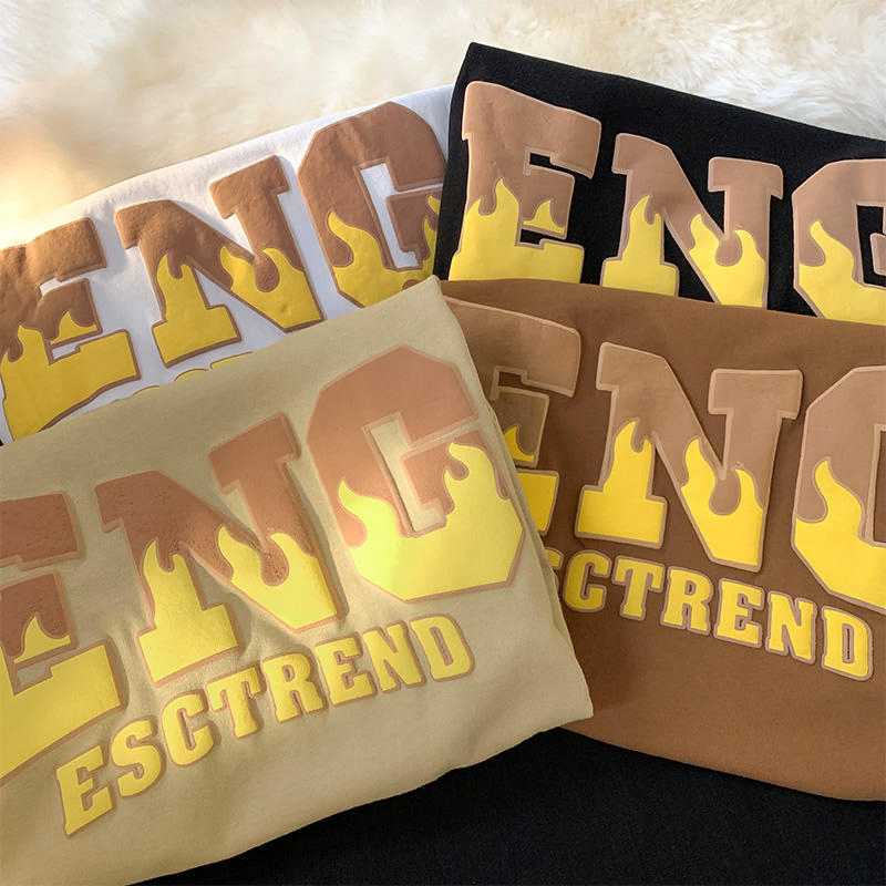 High Quality Cotton Tshirt Custom 3D Foam Puff Printing Logo T Shirt Unisex Short Sleeve Men's T-Shirts