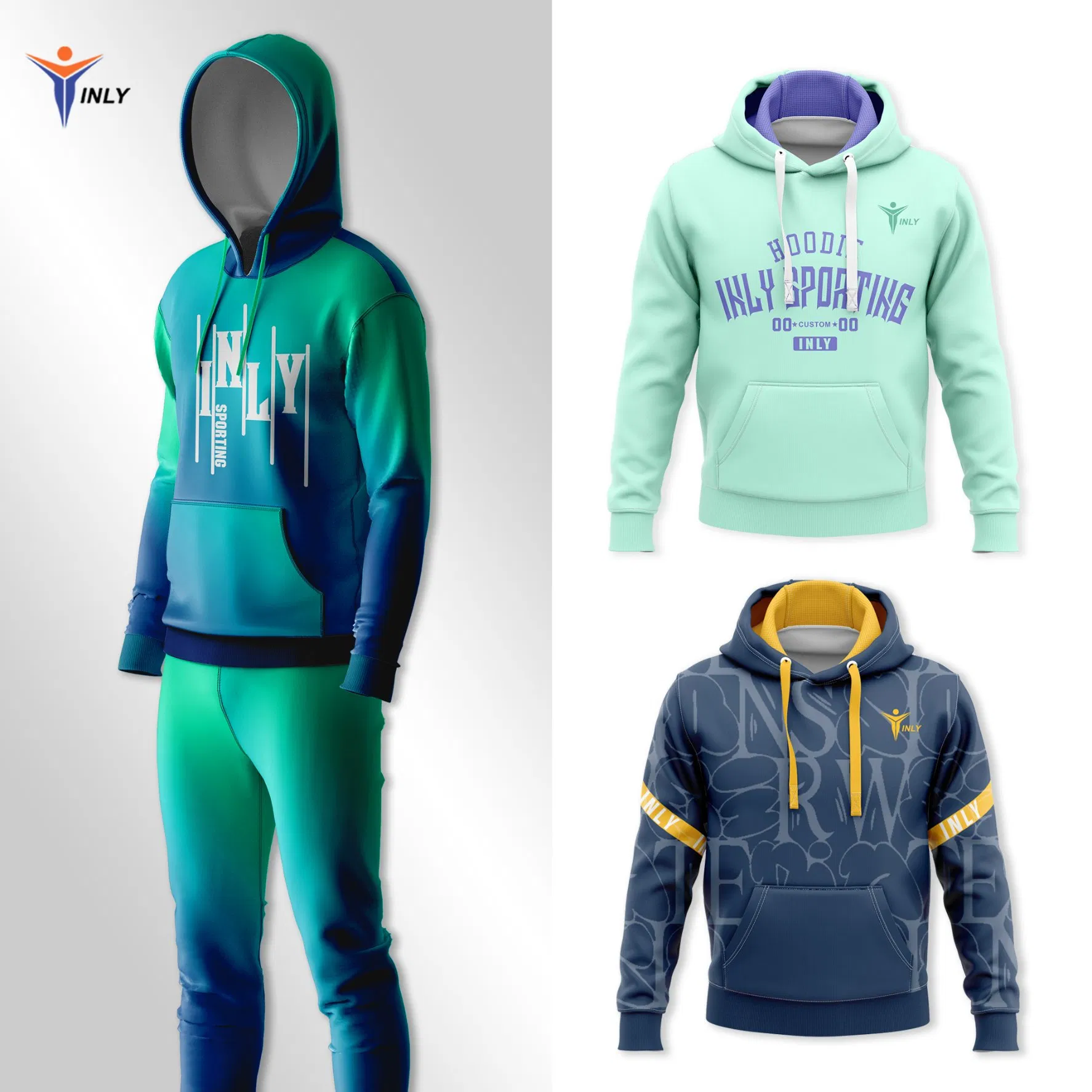 Manufacturer Custom Logo Sublimation Printed Pull Over Sweatshirts Men Hoodies