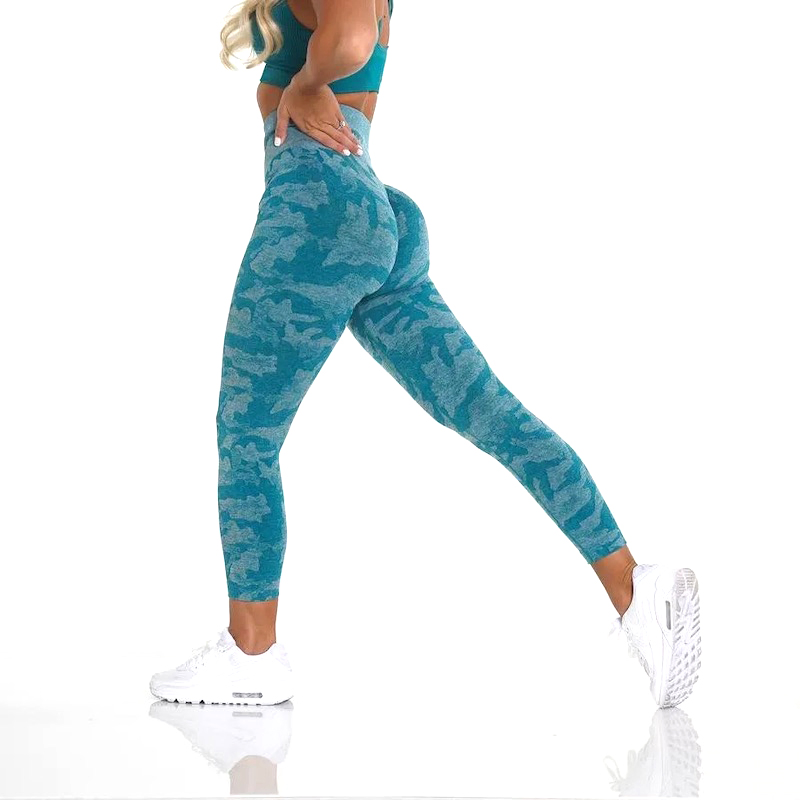 Wholesale 13 Colors Push up Butt Seamless Camo Athletic Fitness Leggings Manufacturer, Custom Tummy Control Compression Sports Tight Trousers Yoga Pants