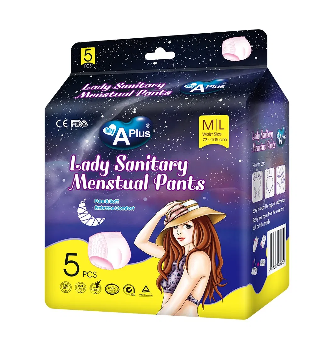 Premium Women Menstrual Pants Diaper Manufacturer Wholesale Custom Printed Sanitary Absorbent Pants Diaper for Women