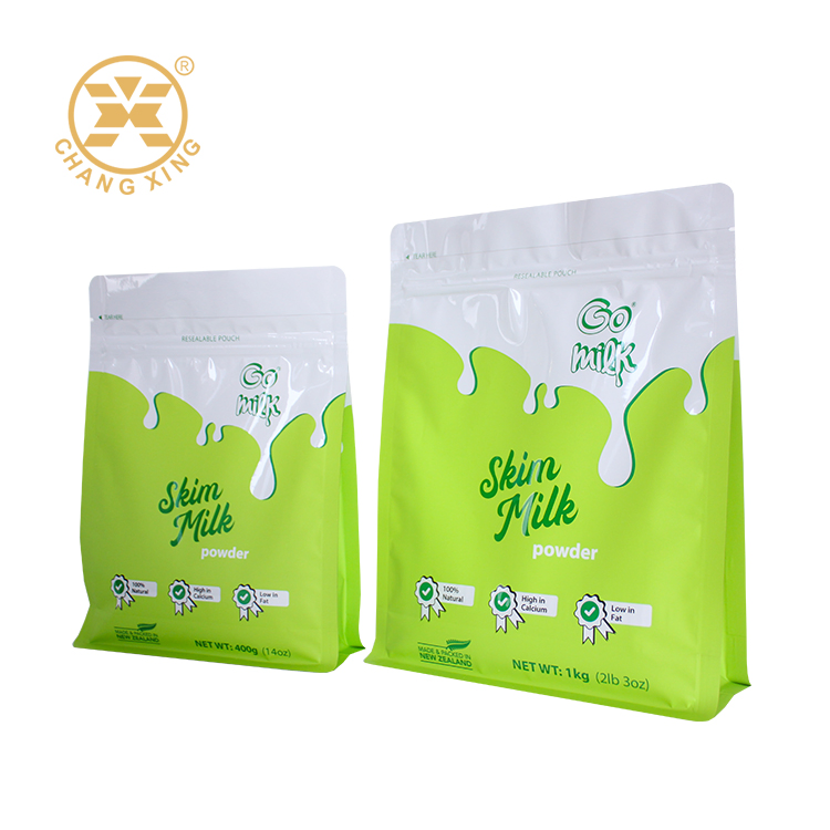 Manufacturer OEM/ODM Custom Printing Flat Bottom Stand up Pouch Plastic Milk Powder Food Packaging Bag with Zipper