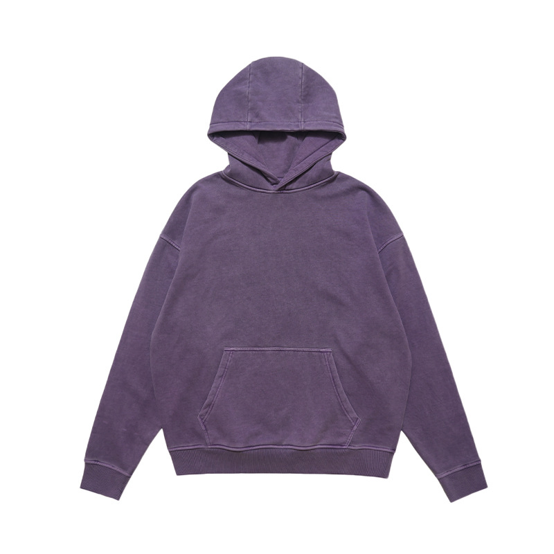 Custom Manufacturers Distressed Streetwear Pullover Hoody Retro 500GSM Heavyweight Casual Sports Washed Hoodie