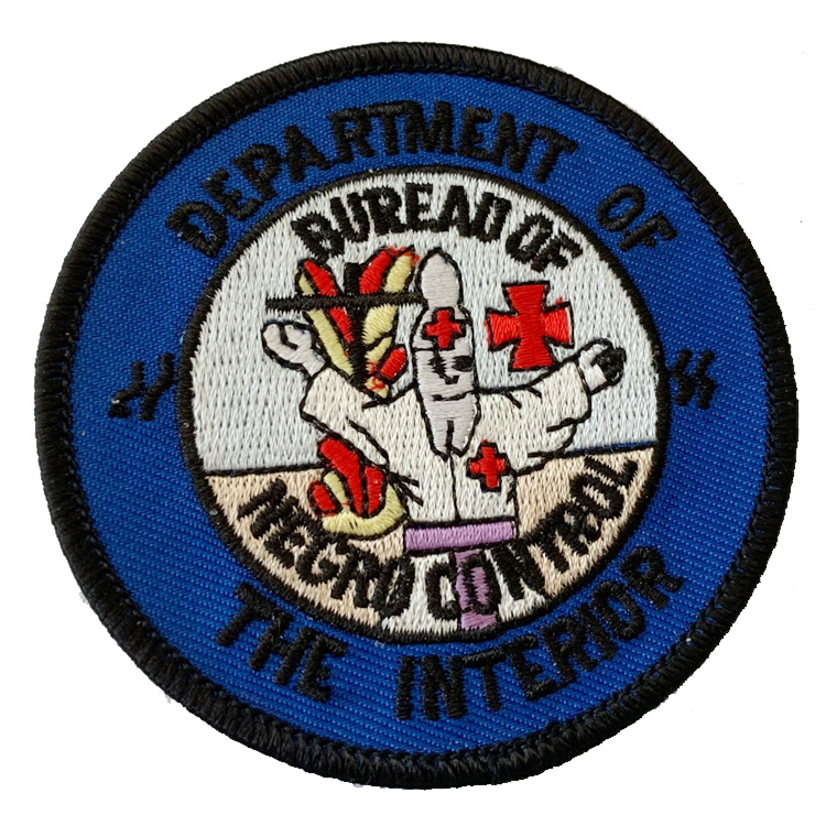 Custom 3D Cartoon Logo Woven Embroidery Parch with Sticker