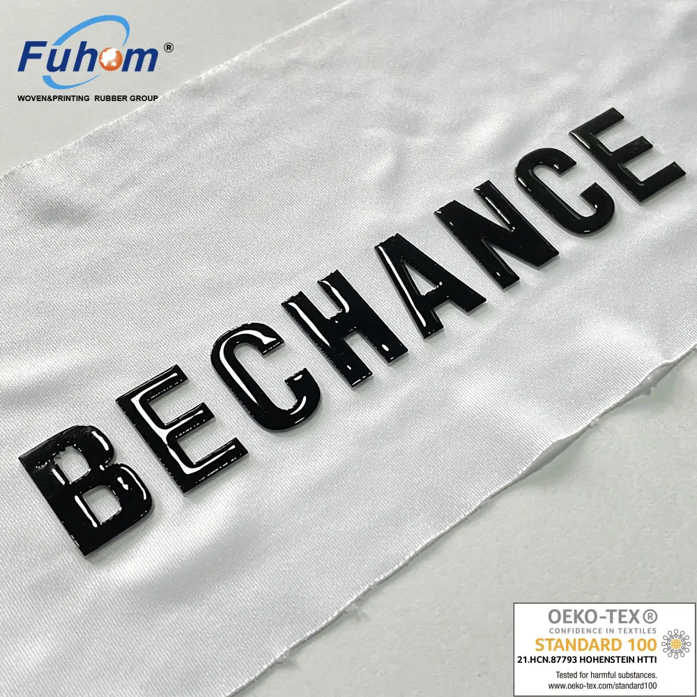 Custom 3D Heat Transfer Printing Raised Rubber Silicone Logo for Clothing Jackets