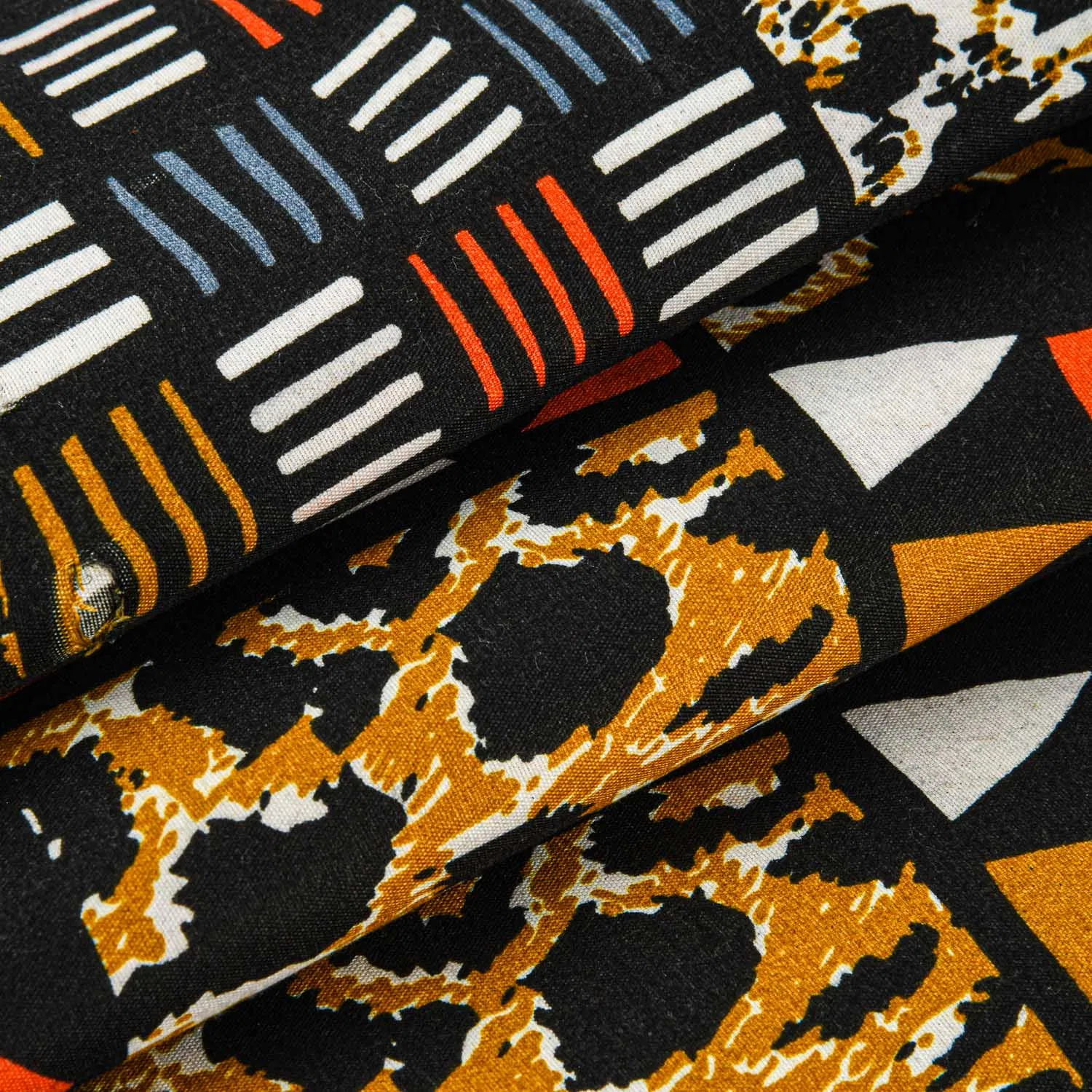 Wholesale Custom Printed Fabric Ethnic Style Pattern Polyester Fabric Striped African Market Skirt Clothing Fabric