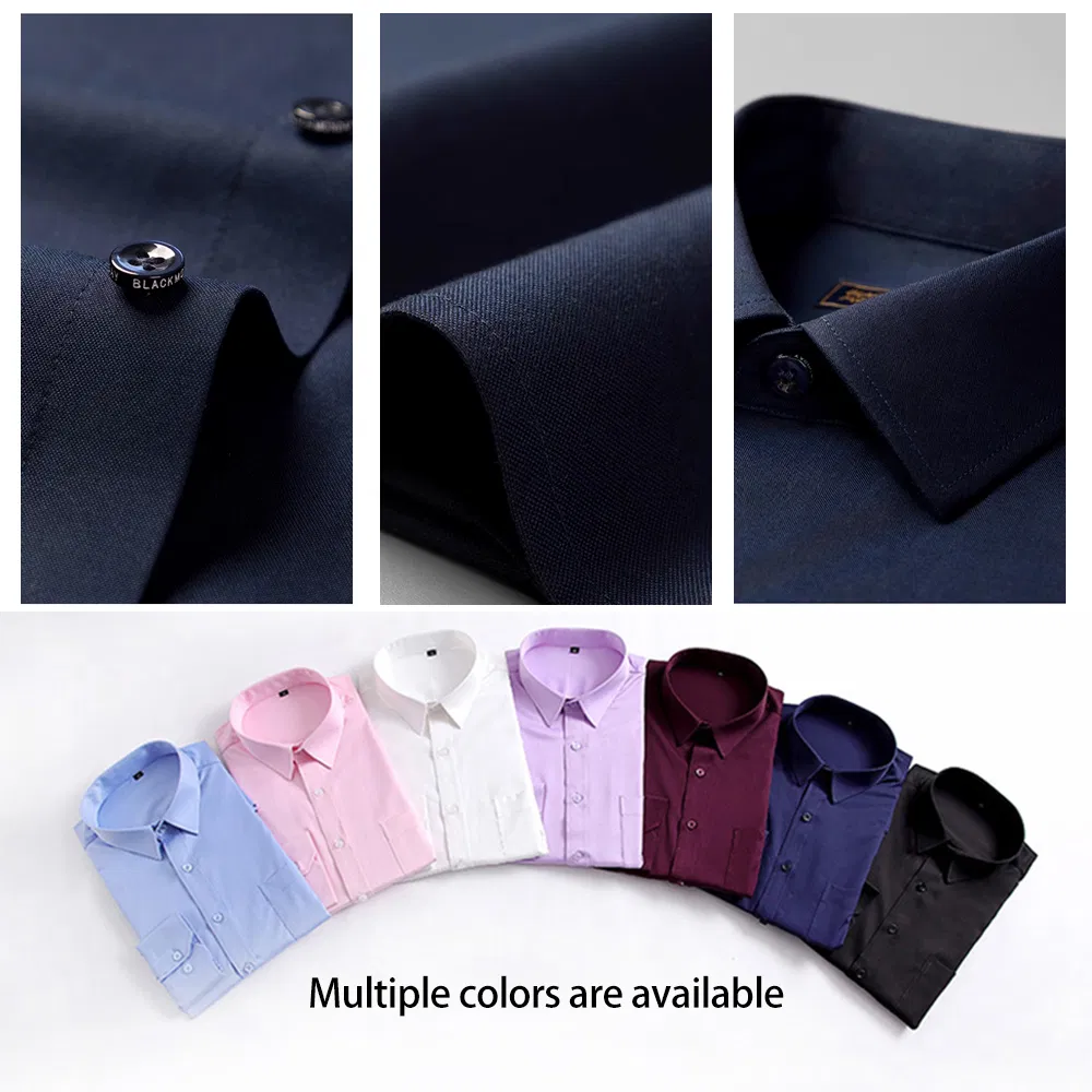 Custom White Work Luxury Business Dress Shirts Formal Men's Long Sleeve Slim-Fit Shirts for Men