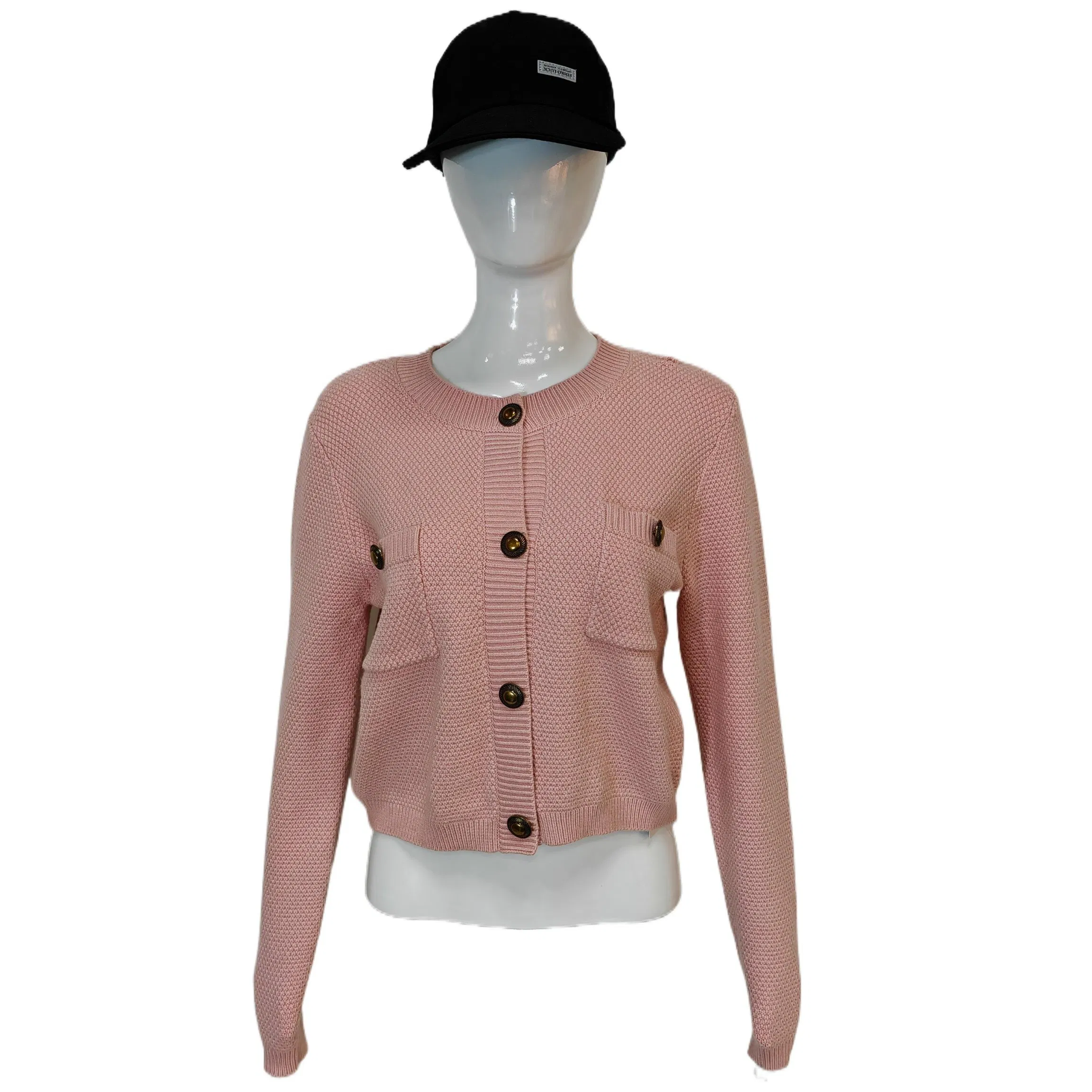 New Ruffles Button Jumper Crop Top Long Sleeve Wool Cashmere Sweater Women Custom Knit Cardigan