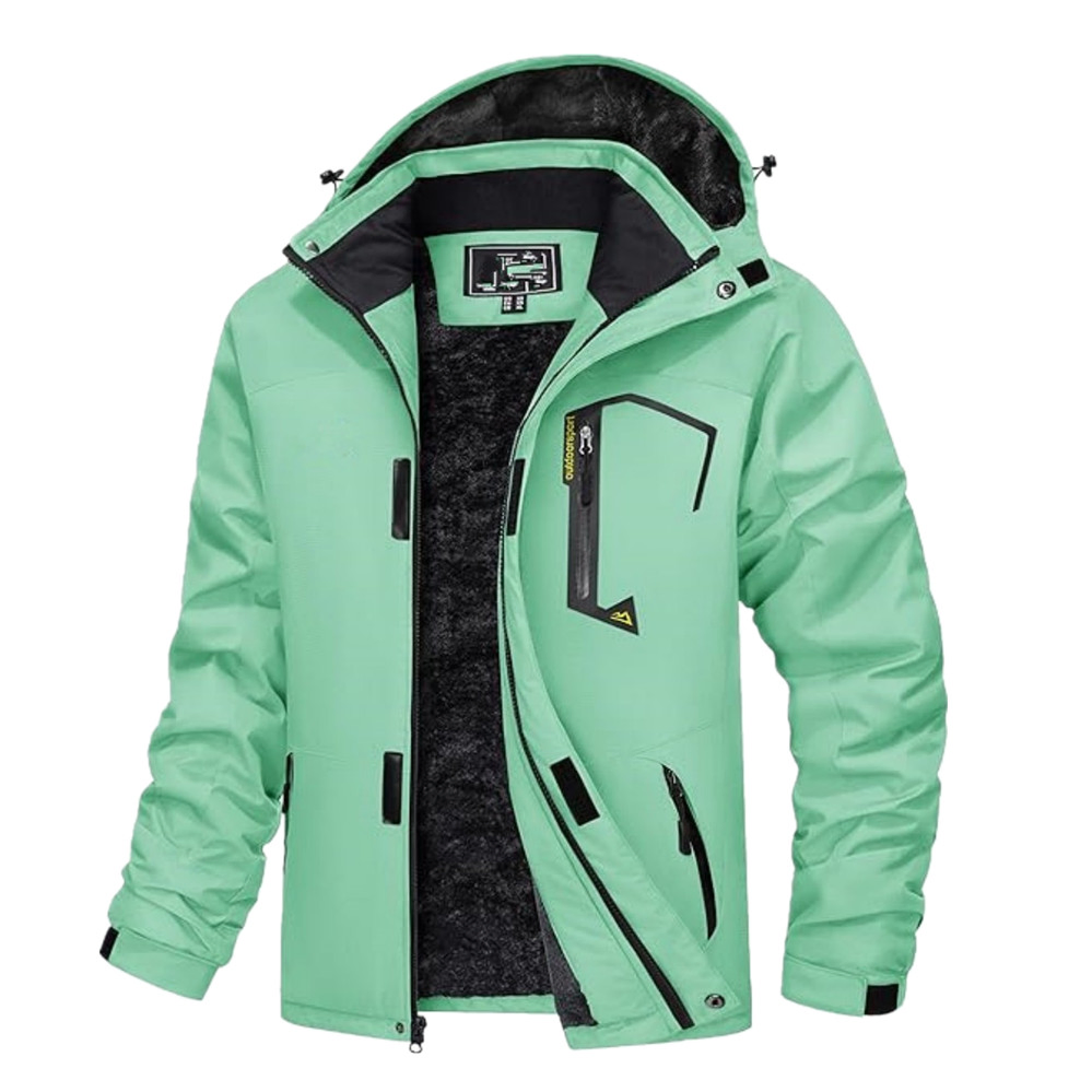 Wholesale Custom Men's Winter Coat Insulated Waterproof Snow Warm Fleece Parka Raincoats Ski Wear Jacket with Detachable Hood Adjustable Buckle