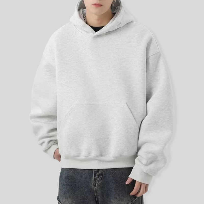 1000 GSM Blank Hoodies Manufacturers Custom Cotton Drop Shoulder Plain Black Hoodie Heavyweight Oversized Hoodie for Men