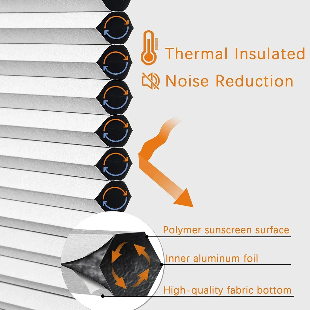 Window Curtains Decoration Honeycomb Shutter Roller Shades Fabric Custom Blind Fabric for Indoor Home Office Hotel Windows