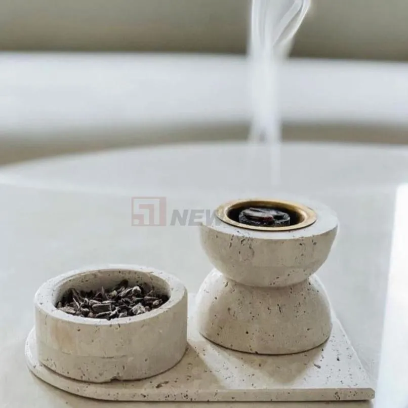Travertine Incense Burner 3