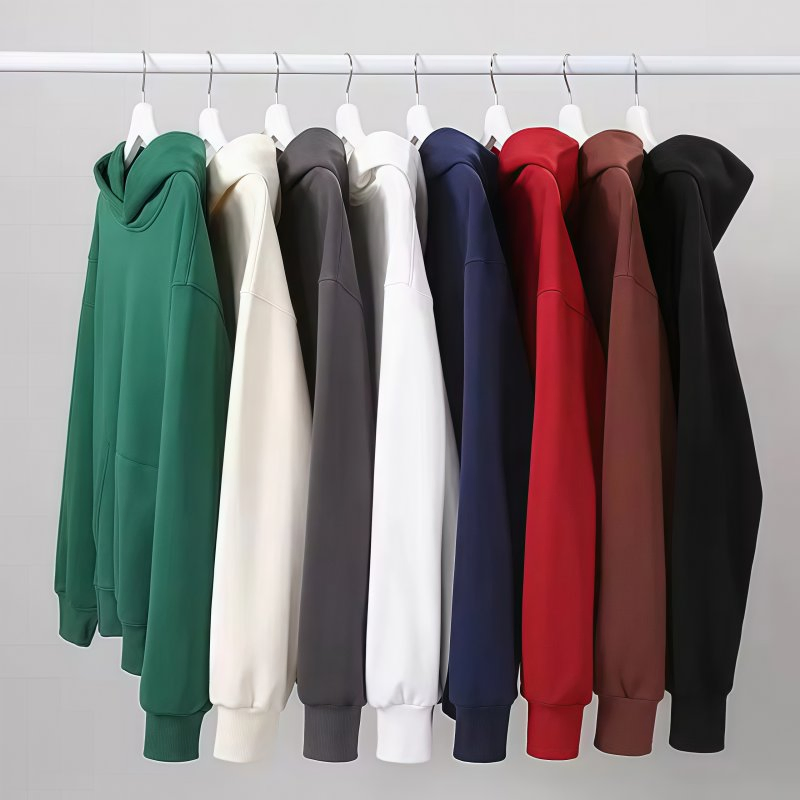 Wholesale High Quality Custom French Terry Cotton Plain Blank Pullover Men's Hoodies
