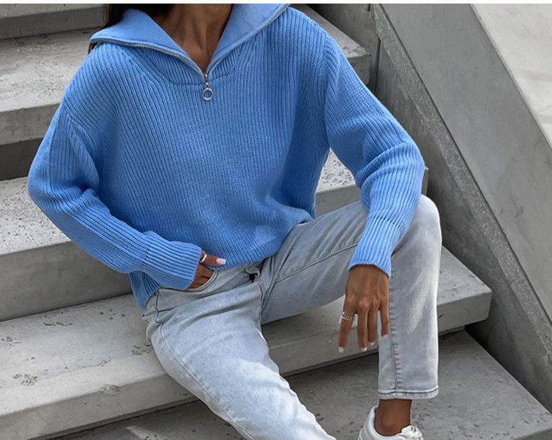 OEM Manufacturer Custom Winter Plain Women Pullover Knitted Sweater