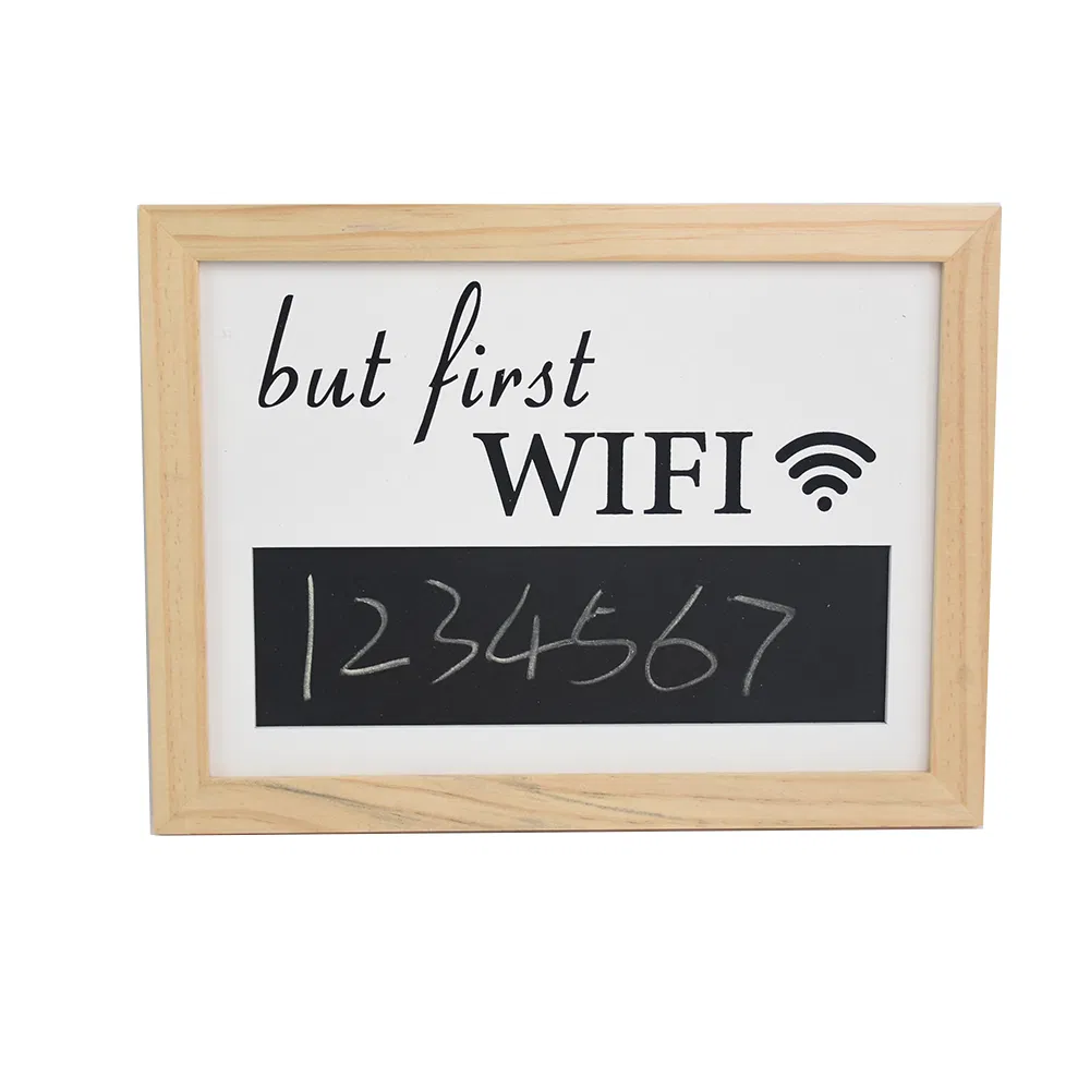 New Design Wooden Craft with Blackboard for WiFi Password