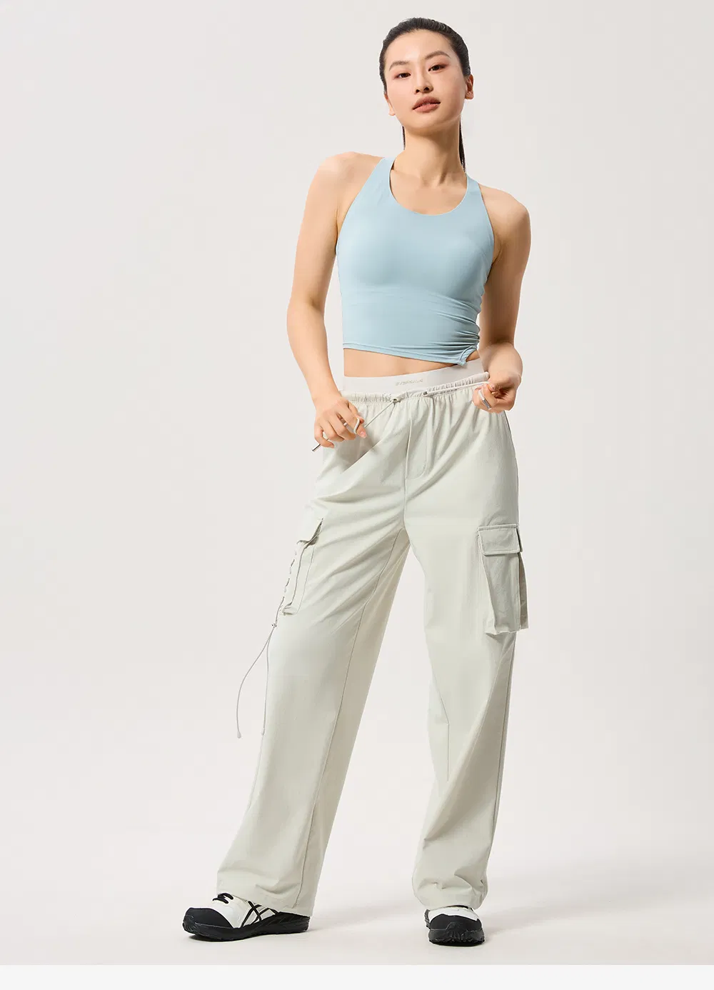 High-End Custom High Waist Wide Leg Jogger Cargo Pants Women Outdoor Hiking Sports Pants Activewear Manufacturer