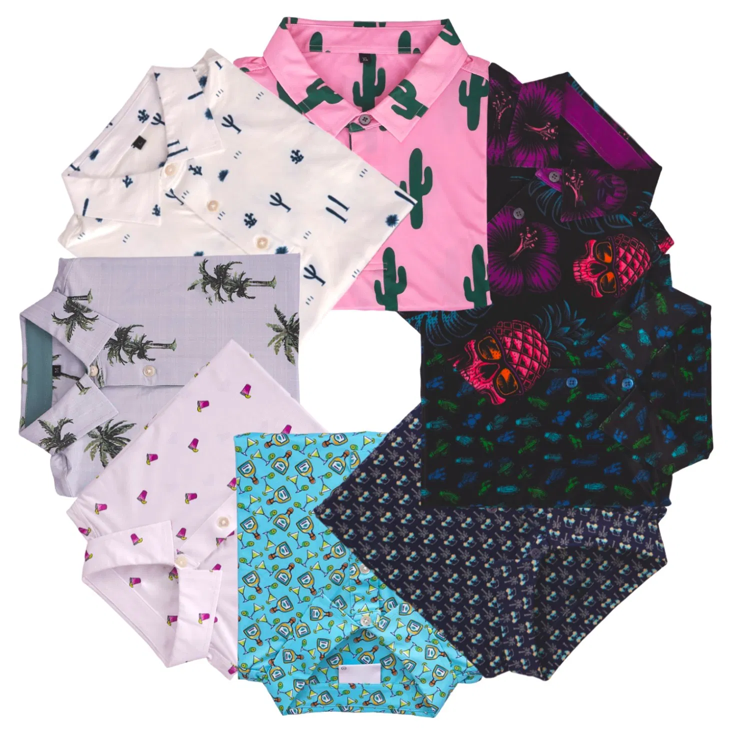 Luxury High Quality 75% Recycled Nylon 25% Spandex Golf Shirt Allover Print Men Clothing Golf Polo Shirts Custom Logo