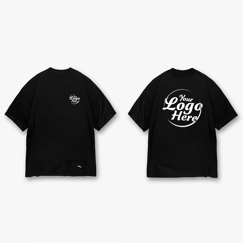 Promotional Wholesale High Quality 100% Cotton Customized Heavy Weight Fabric Drop Should Oversized Breathable Round Neck Short Sleeved Custom Men's T-Shirt