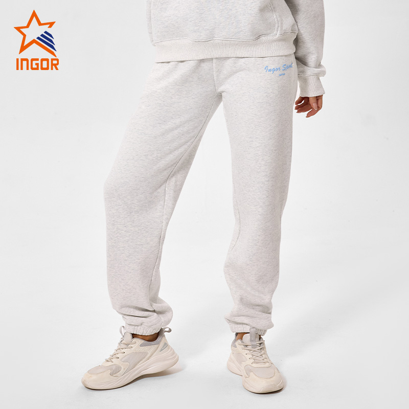 Ingor Sportswear ODM OEM 330GSM Custom Activewear Manufacturer Women Fleece Jogger Pant Sweat Pants Gym Fitness Running Wear