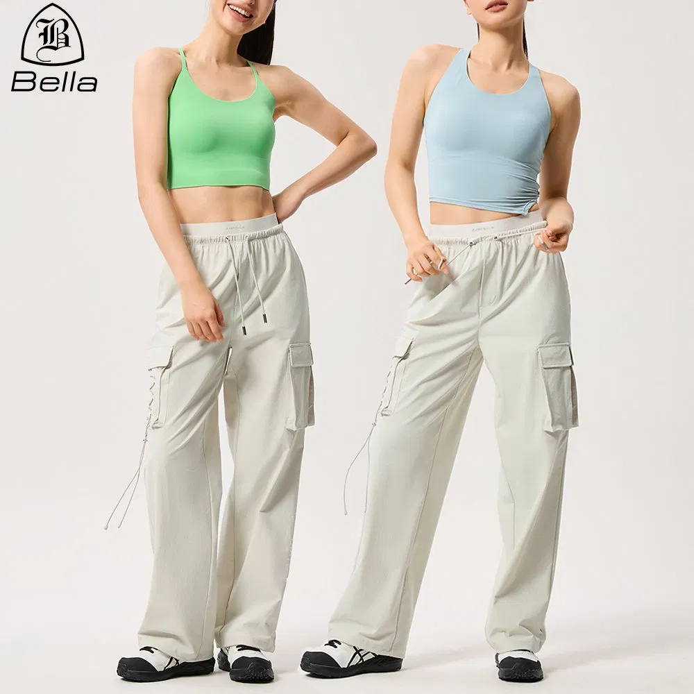 High-End Custom High Waist Wide Leg Jogger Cargo Pants Women Outdoor Hiking Sports Pants Activewear Manufacturer