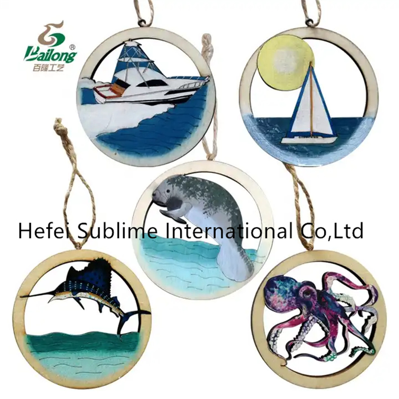 Custom Design Plywood Craft Home Decor Laser Cut Wood Pendant Gift