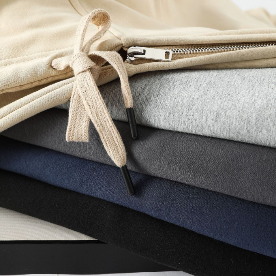 Heavyweight 500GSM Combed Cotton Silver Fox Velvet Zipper Cardigan Sweater Men Pure Color Hoodie Custom Logo