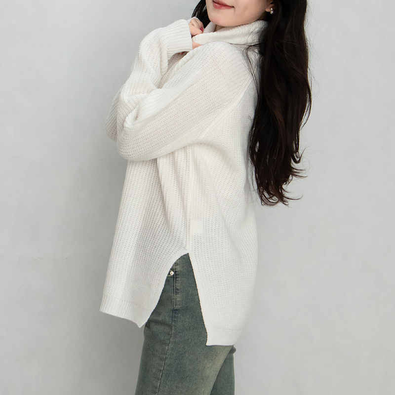 Women's Turtleneck Pullovers for Ladies Custom Winer Knit Sweater Wool Sweaters Pullover