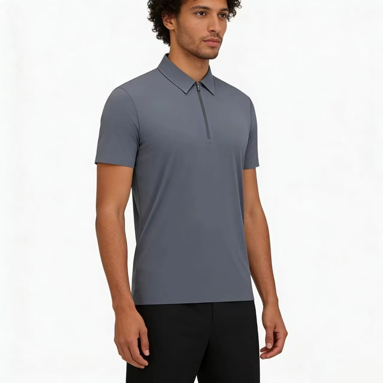 Custom Made Logo Sun Protective Function Seamless Unisex Business Casual Plain Polo Shirt