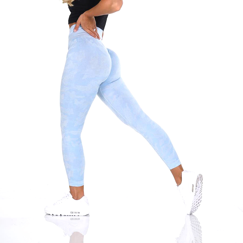 Wholesale 13 Colors Push up Butt Seamless Camo Athletic Fitness Leggings Manufacturer, Custom Tummy Control Compression Sports Tight Trousers Yoga Pants