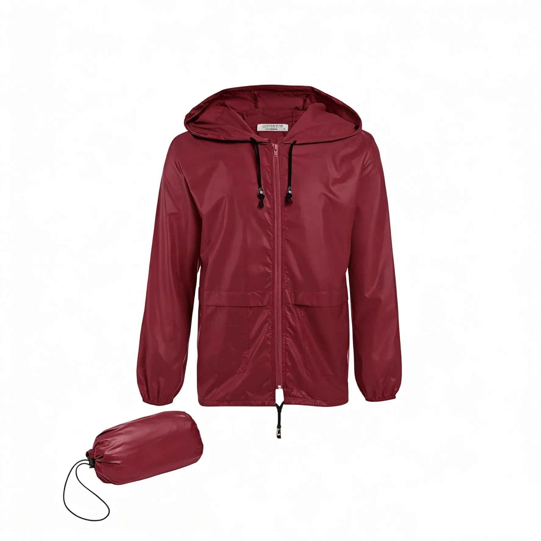 Custom Men's Packable Rain Sports Jacket Lightweight Waterproof Raincoat with Hood Outdoor Rain Gear Travel Hiking Cycling