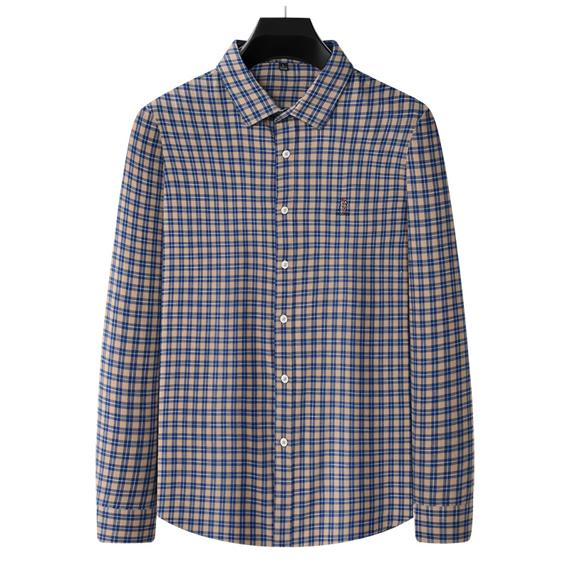 Custom High Quality 100%Cotton Shirts Regular Size Plus Size Stand Collar Long Sleeve Formal Dress Shirt for Men