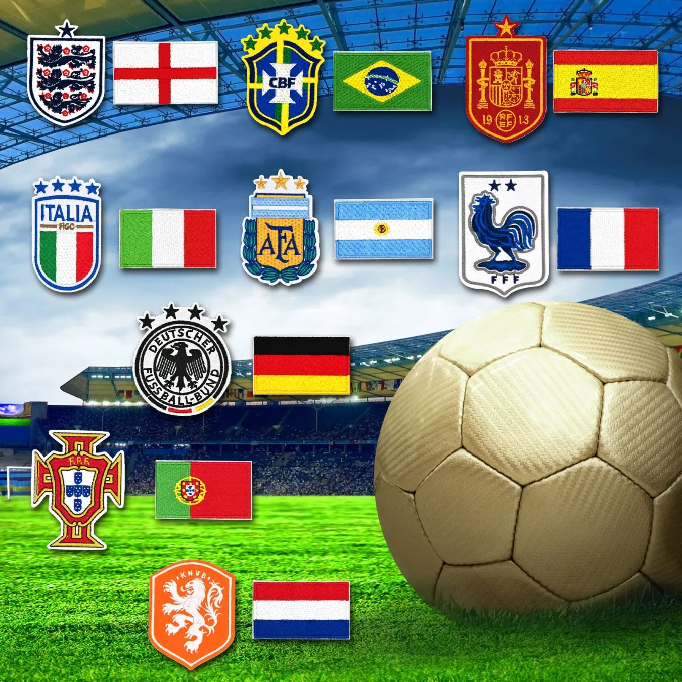 Fans Supplies DIY Custom Football Clothing Team Logo of Various Materials