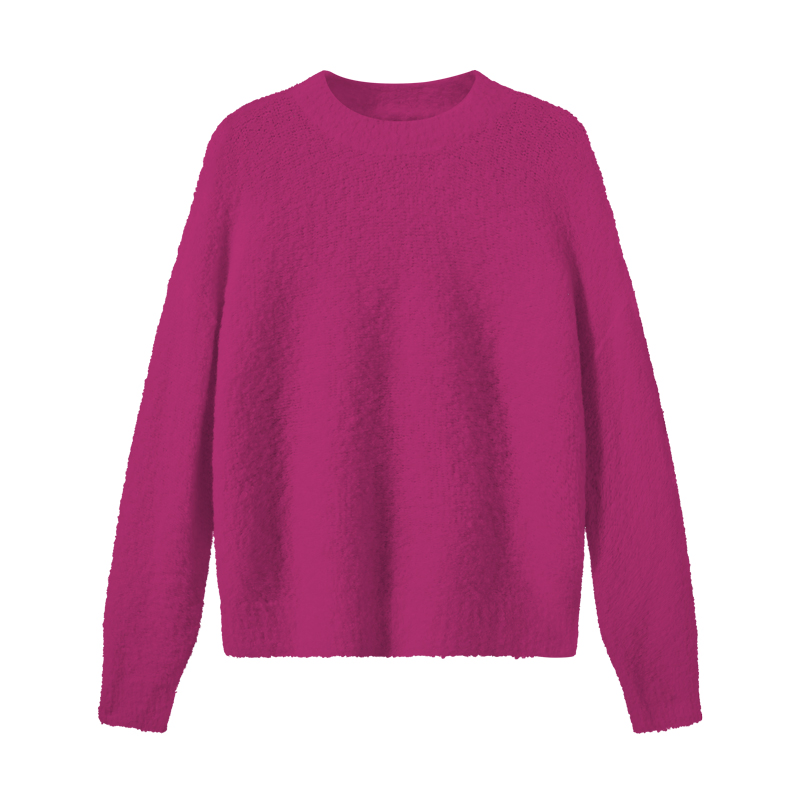 Fashion Knitwear Wool Pullover Winter Stylish Custom Knitted White Sweater for Women in Loose Fit