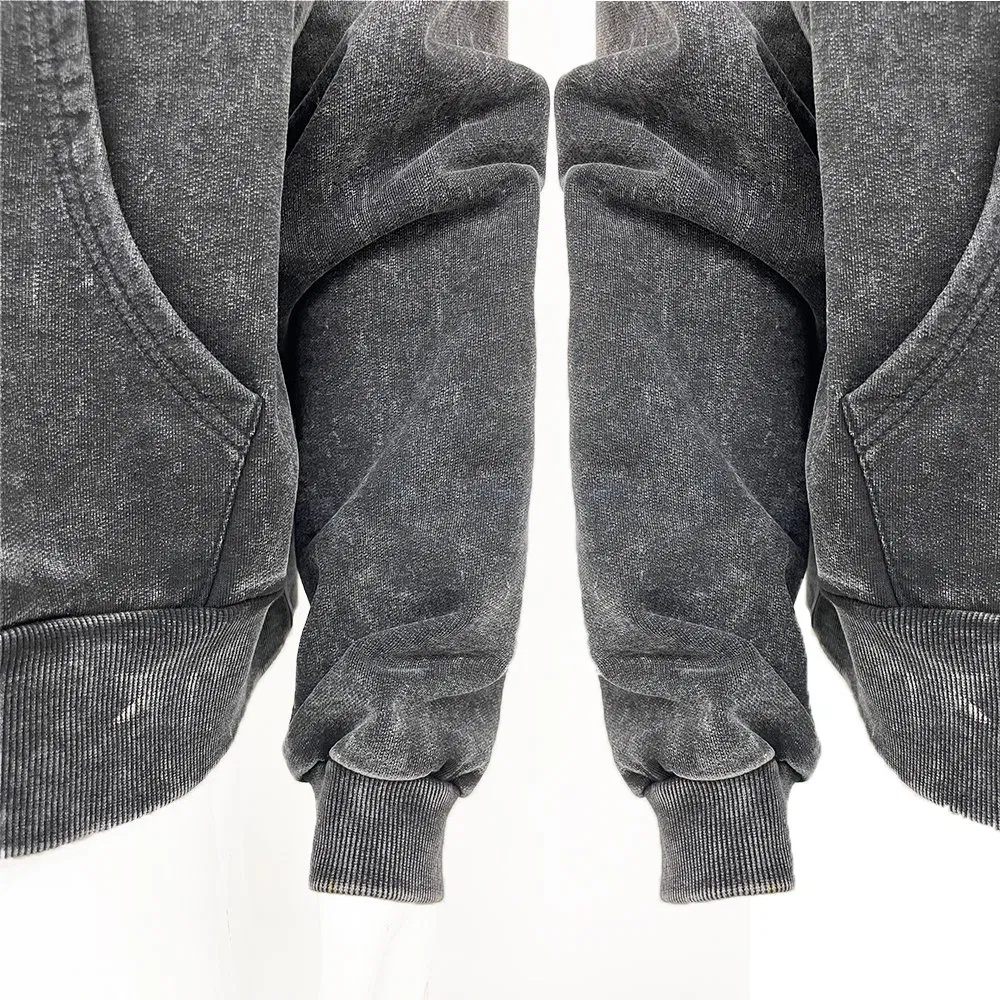 Custom Men's Hoodie Oversized Sunfaded Acid Washed Hoodies Pullover Top Heavyweight