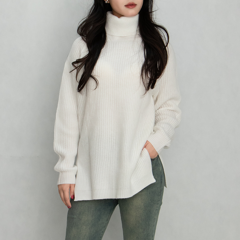 Women's Turtleneck Pullovers for Ladies Custom Winer Knit Sweater Wool Sweaters Pullover