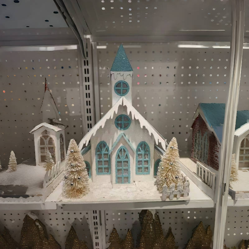 Factory Design Custom Wholesale Luminous Christmas Paper House Paper Christmas Tree Christmas Castle Handmade Christmas Craft Sets