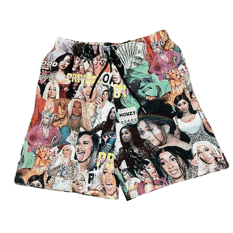 Quick Custom Tapestry Basketball Shorts Low MOQ Manufacturer High Density Fabric Woman/Men Tapestry Pants