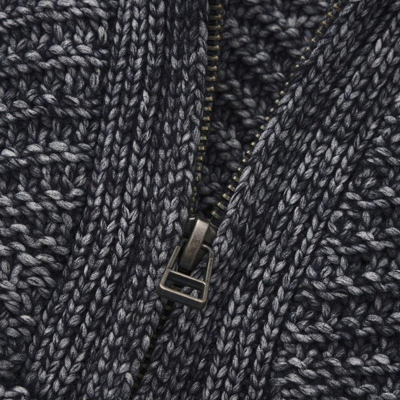 Custom Men Merino Zip Sweater Solid Color 100% Merino Wool Heavyweight 12gg